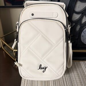 Lug White Satin Luxe Skeeter mini bridge  Bag